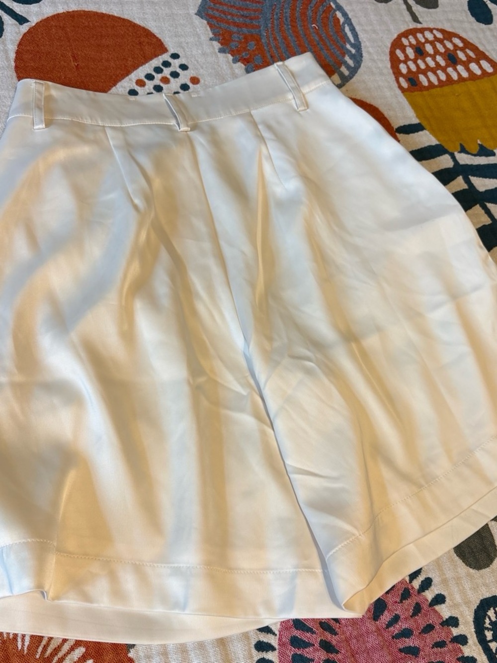 Cara Santana cream Women's High-Waist satin Shorts - Picture 4 of 4